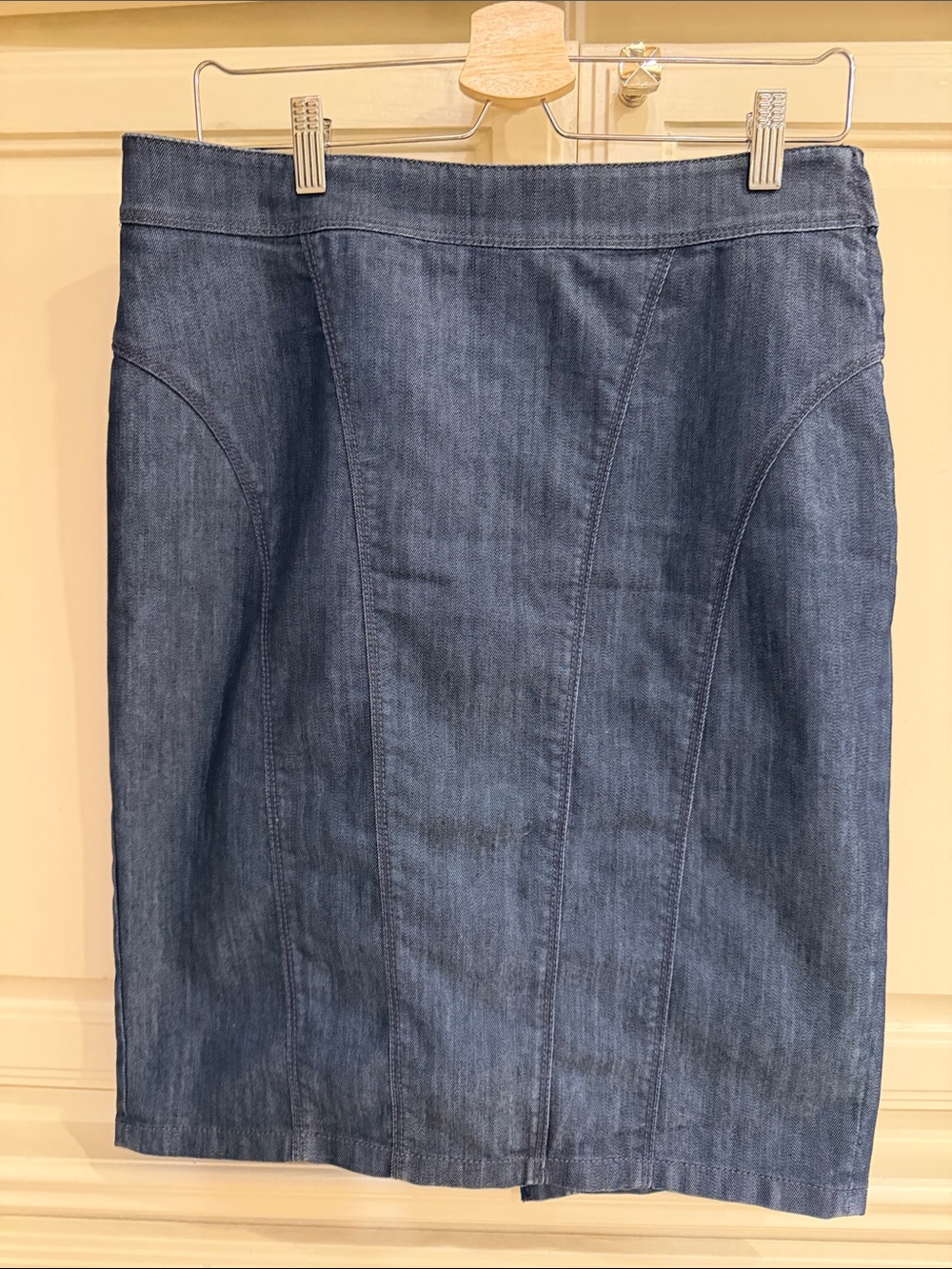 Ann Taylor Denim Panel Pencil Skirt - Blue